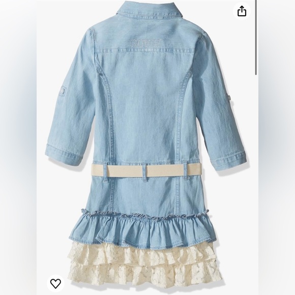 Guess Little Girl Belted Denim and Lace Dress size: 4 - Picture 11 of 15